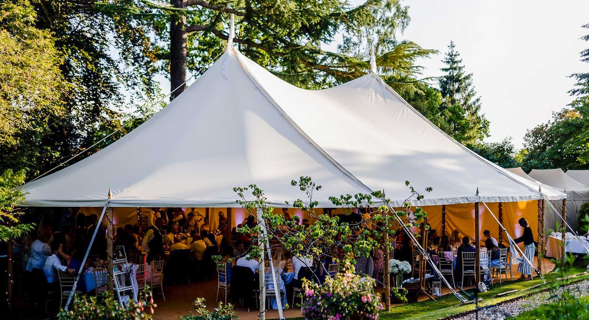 Marquee filled with people